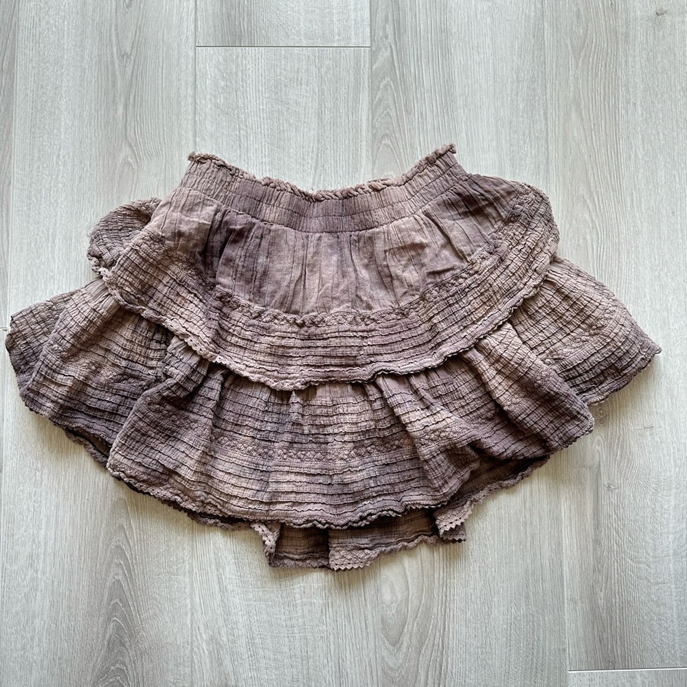 Aerie Ombre Brown Layered Mini Skirt Size Medium